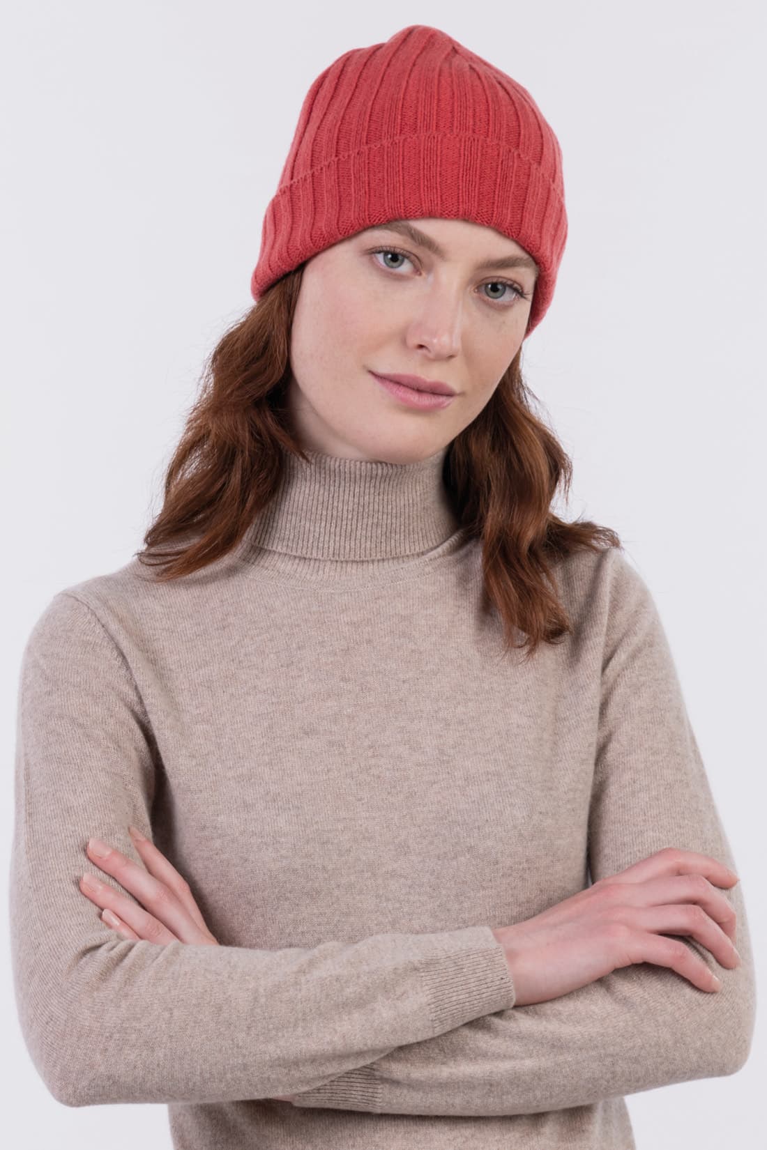 Rib-knit beanie hat