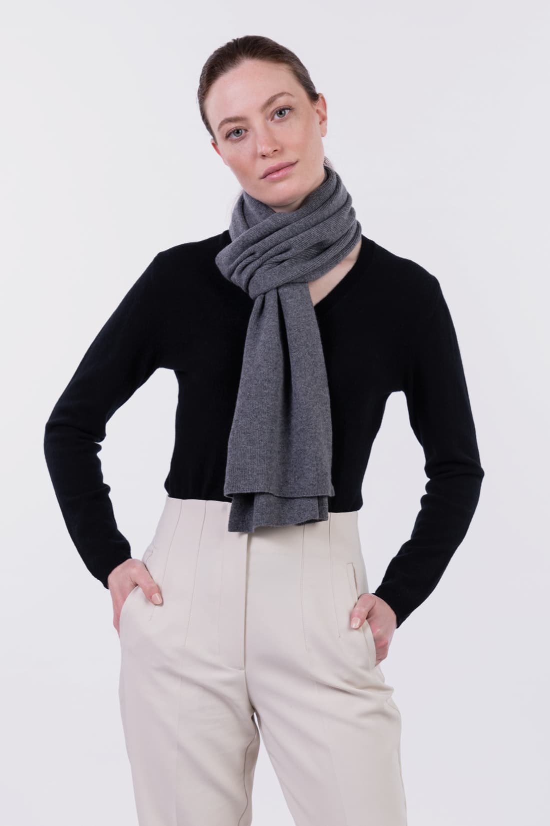 Rib-knit scarf