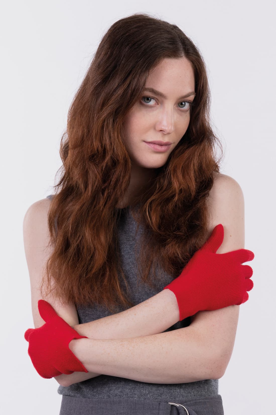 Women's rib-knit gloves