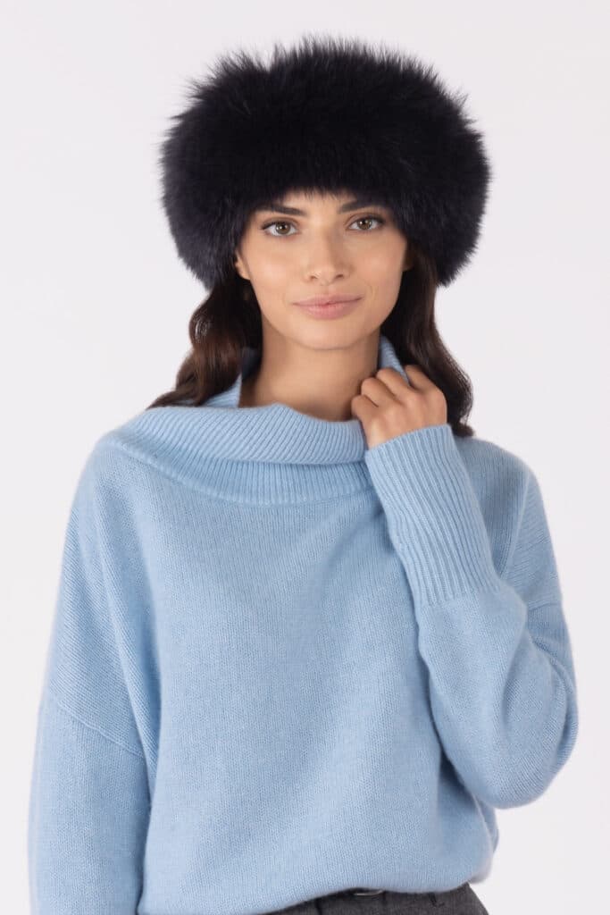 Headband with fox fur