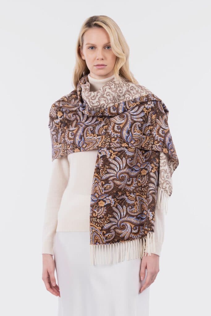 Stola stampa fantasia 70 x 195 compreso frange - en