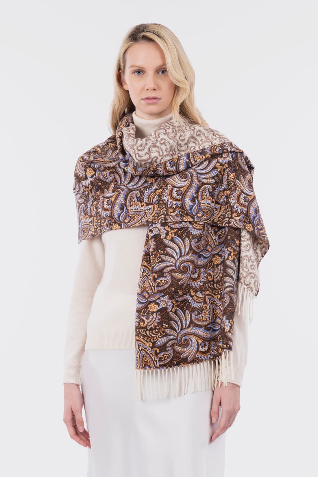 Stola stampa fantasia 70 x 195 compreso frange