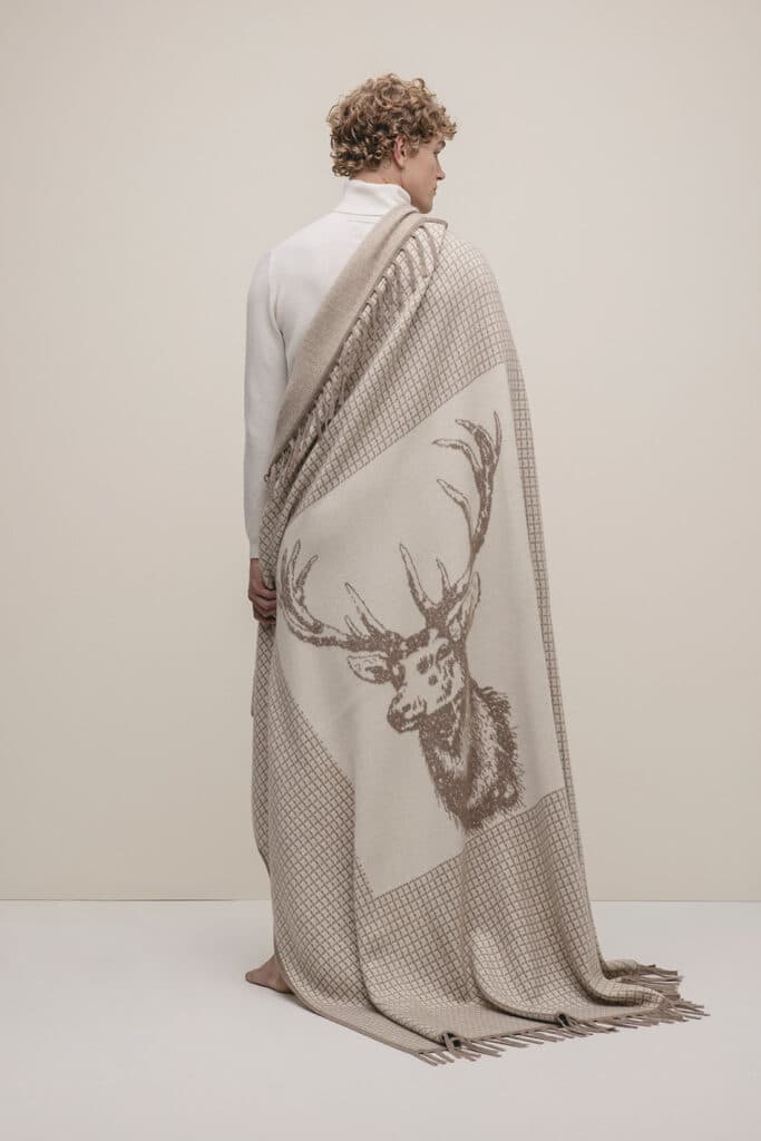 Stag Jacquard Cashmere Blanket 180 x 150 cm