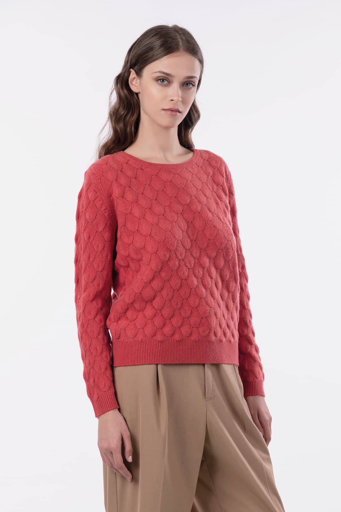 Raised weave pullover