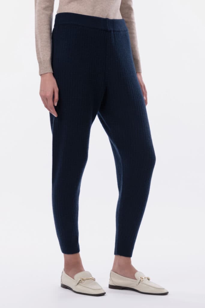 Rib-knit trousers