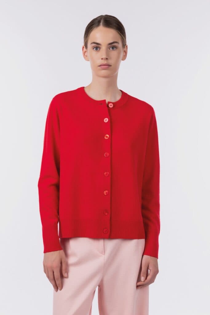 Cardigan girocollo