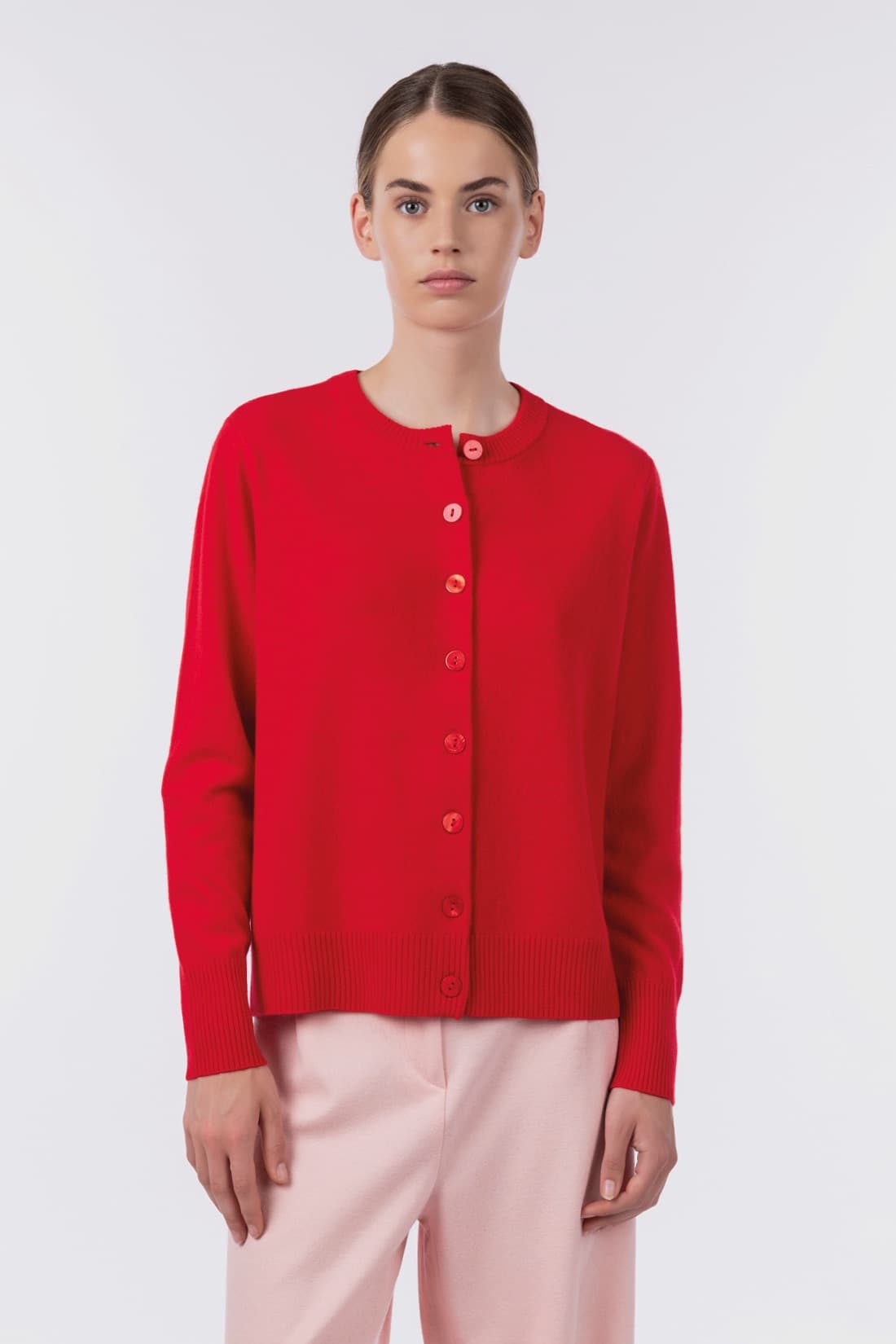 Cardigan girocollo