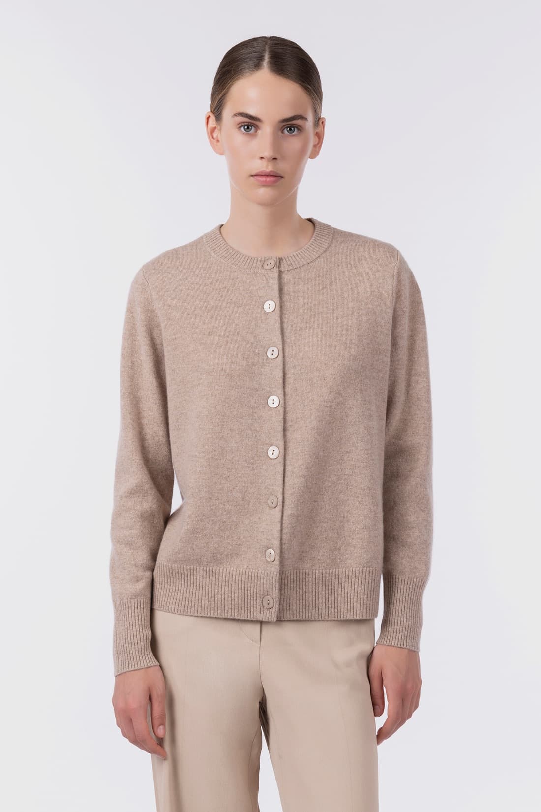 Cardigan girocollo