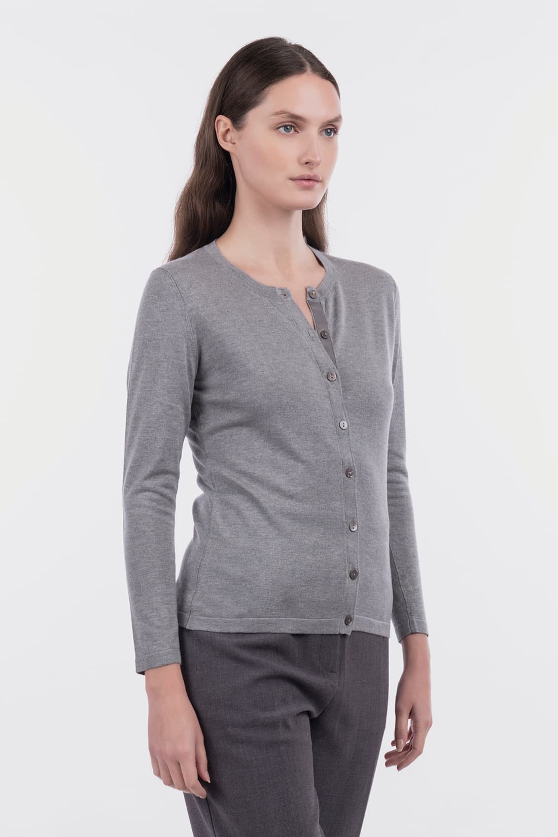 Crew neck cardigan