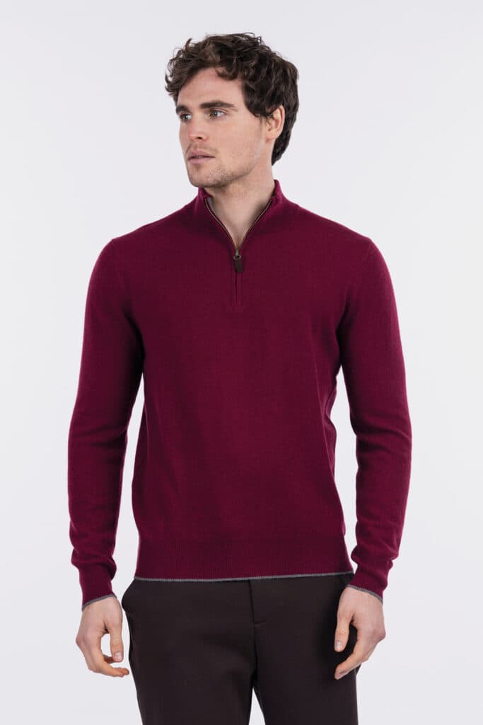 Henley neckline with zipper