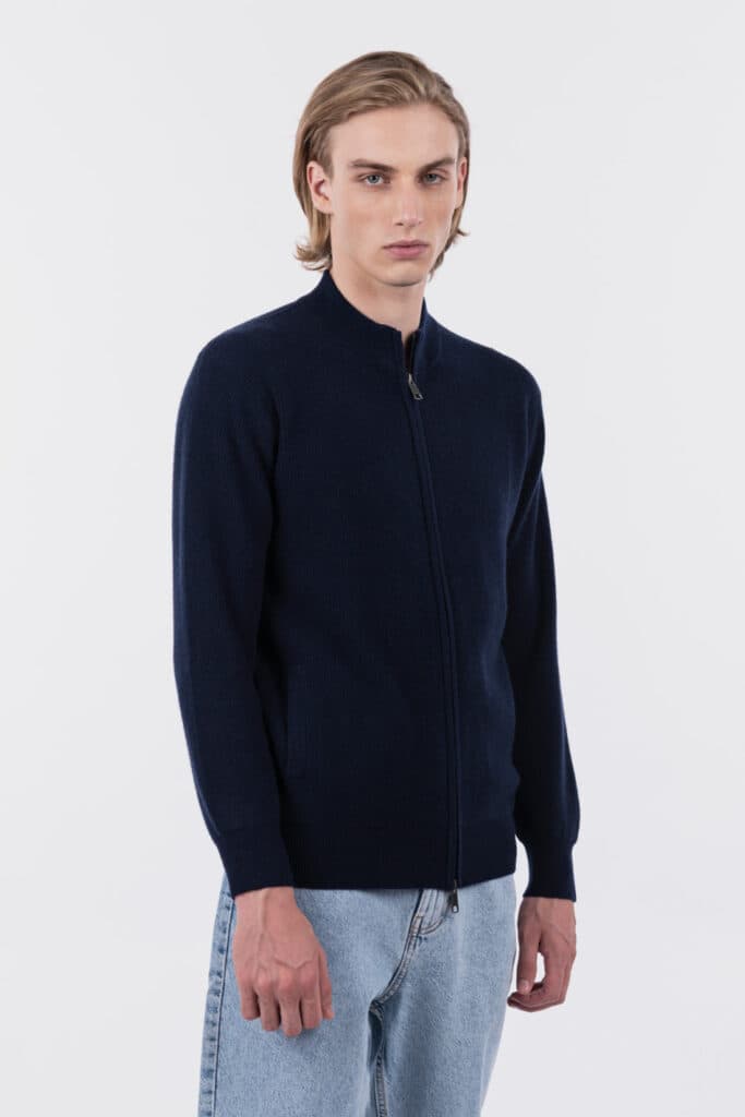 Cardigan con zip costa inglese
