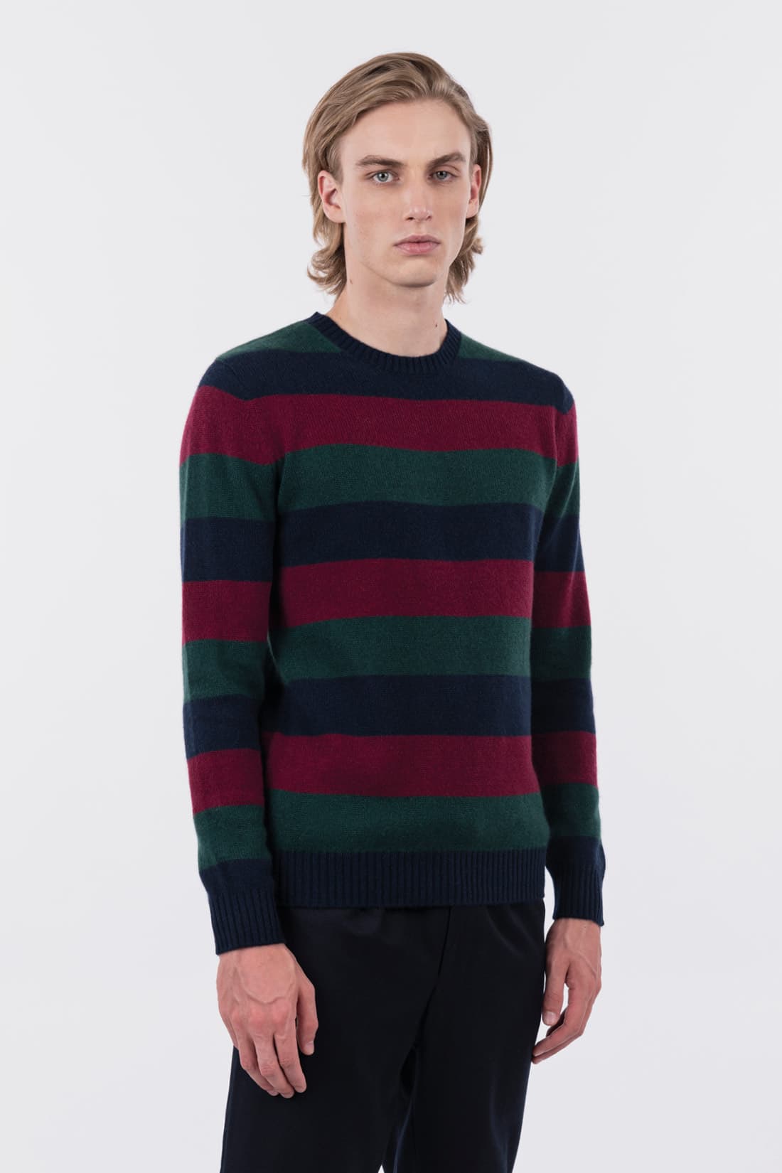 Stiped crew neck pullover