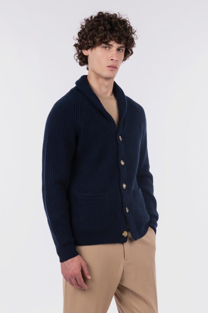 Shawl-collar cardigan