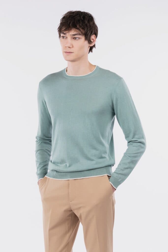Crew neck with elbow patches