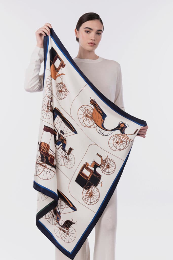 Foulard bedruckten gemustert reine Seide 90×90 cm