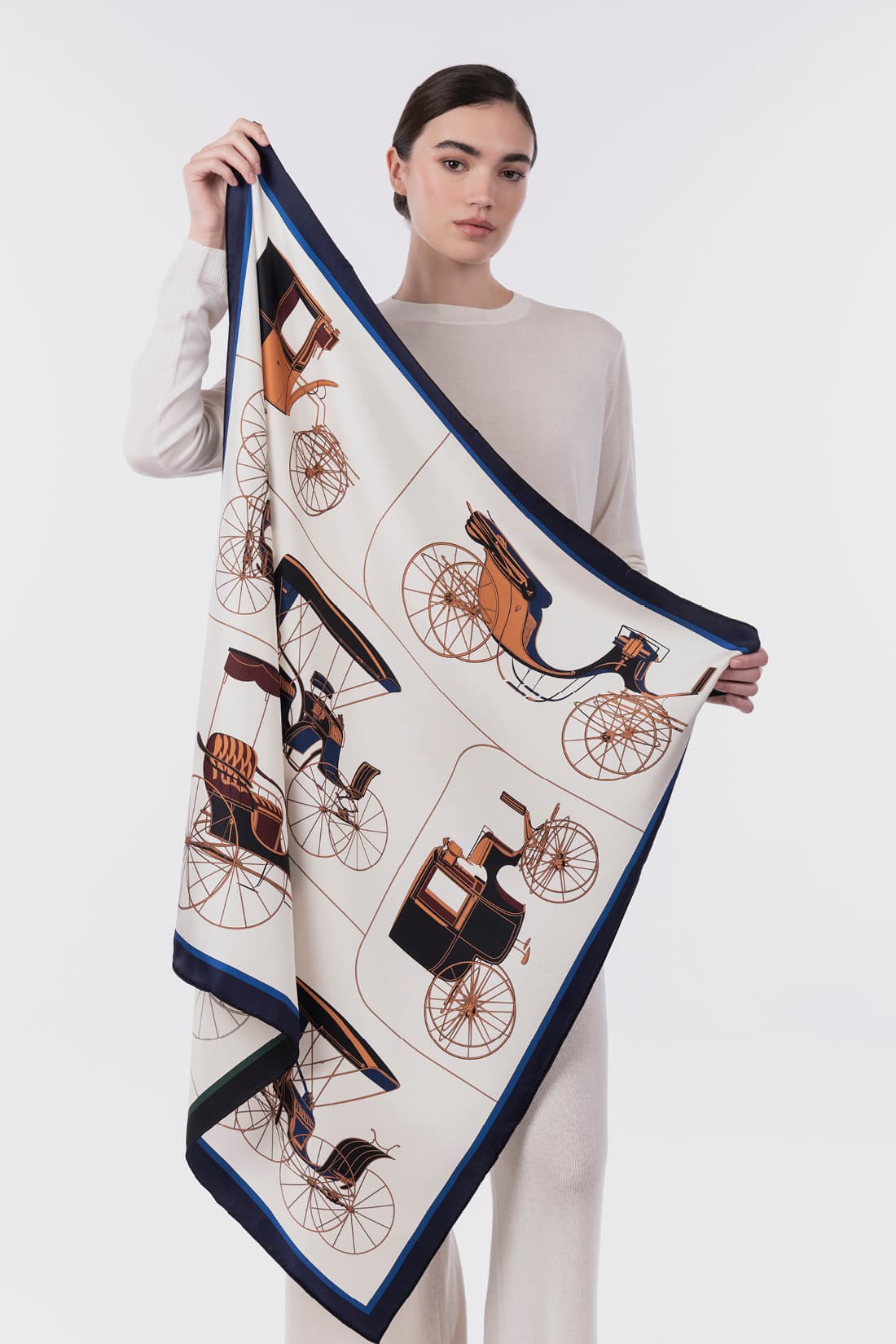 Foulard bedruckten gemustert reine Seide 90×90 cm