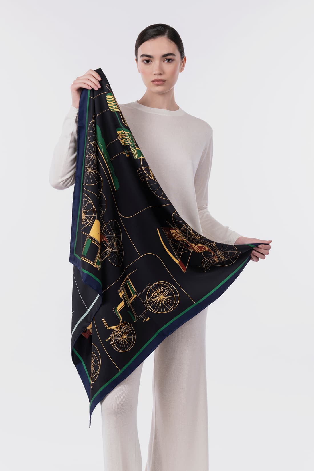 Foulard bedruckten gemustert reine Seide 90×90 cm