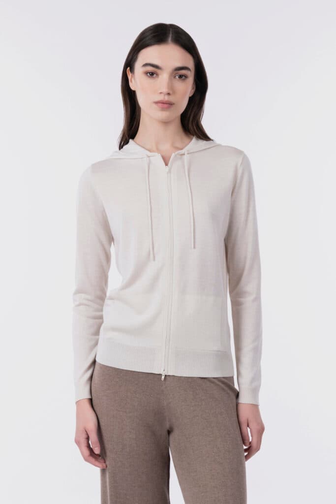 Felpa zip con cappuccio