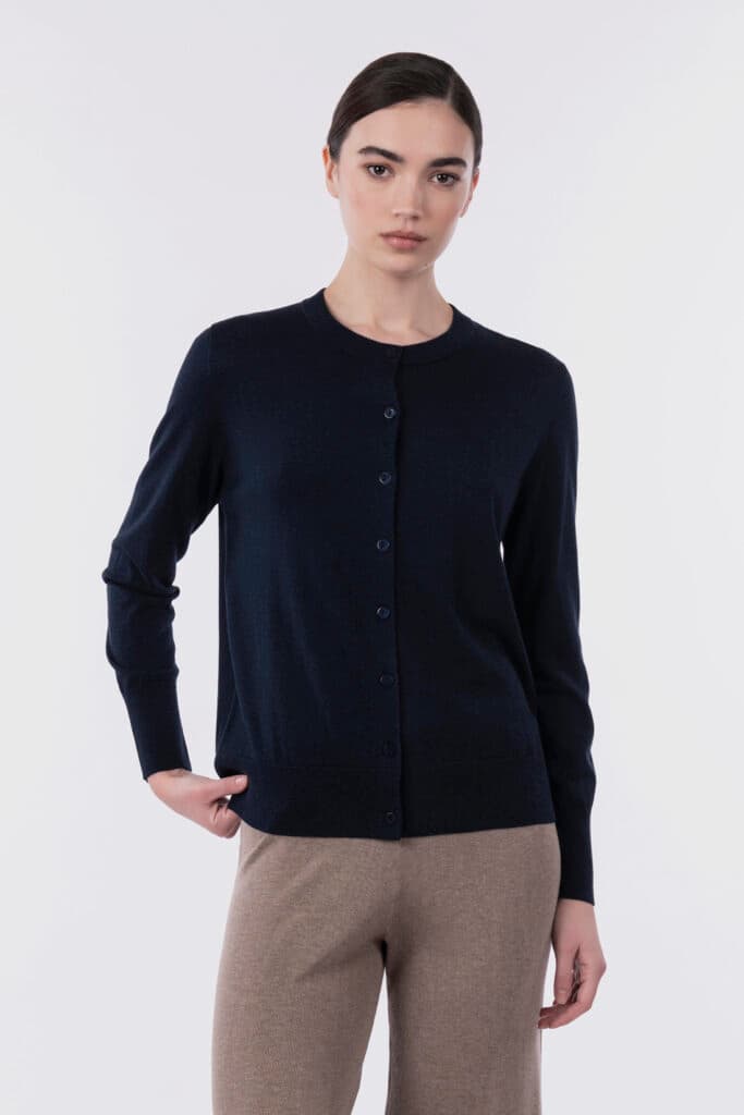 Crew neck cardigan