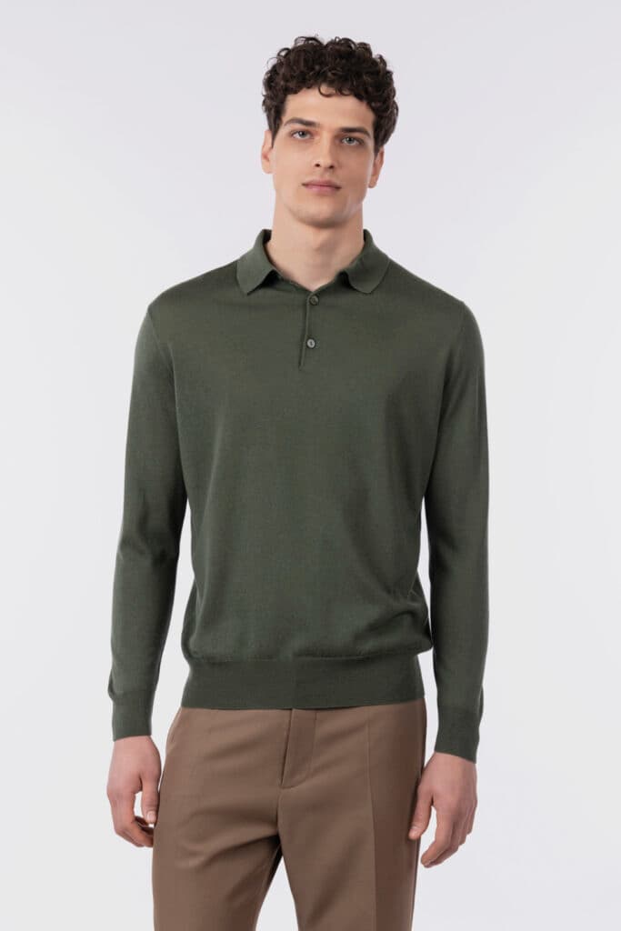 Long-sleeve polo shirt
