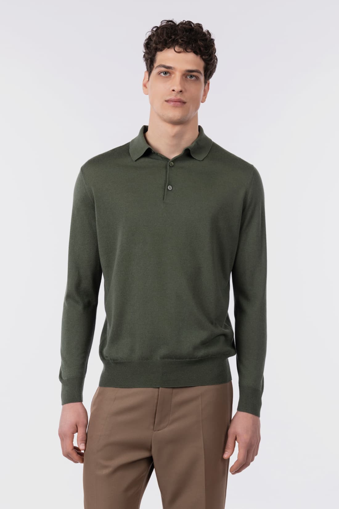 Long-sleeve polo shirt