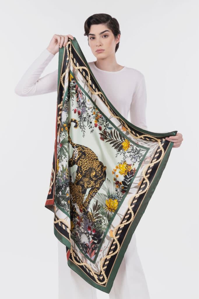 Foulard stampa fantasia pura seta 90x90 cm