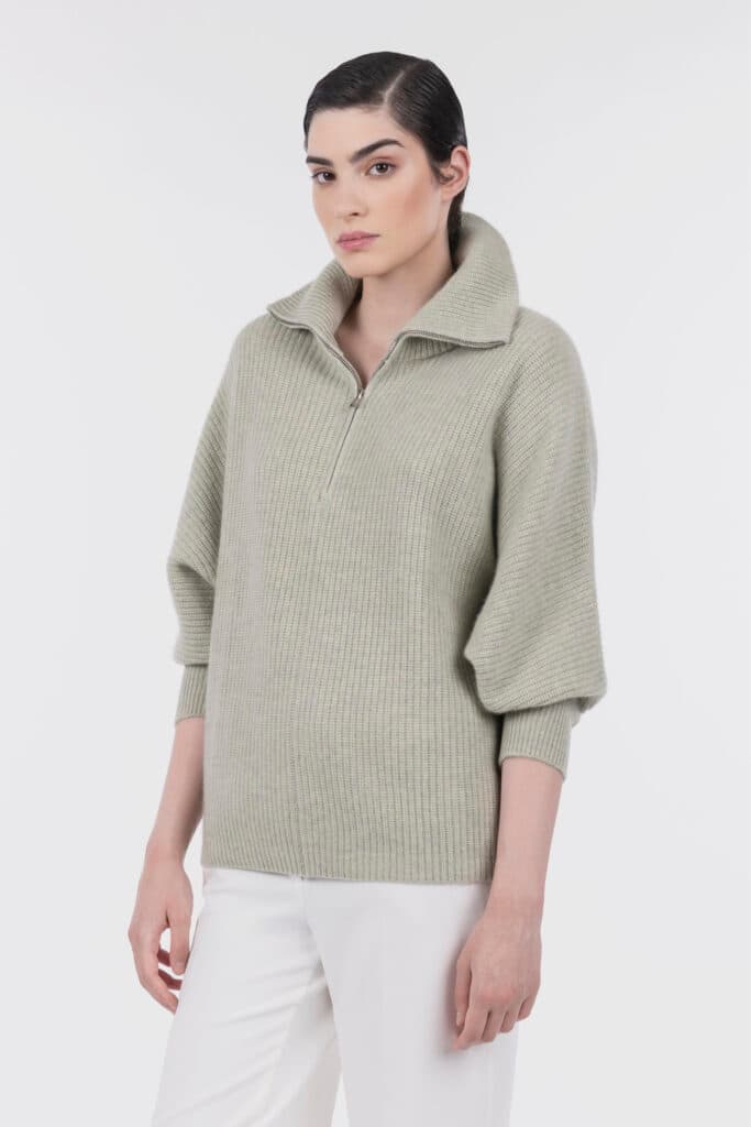 English Rib Half-Zip Turtleneck Pullover