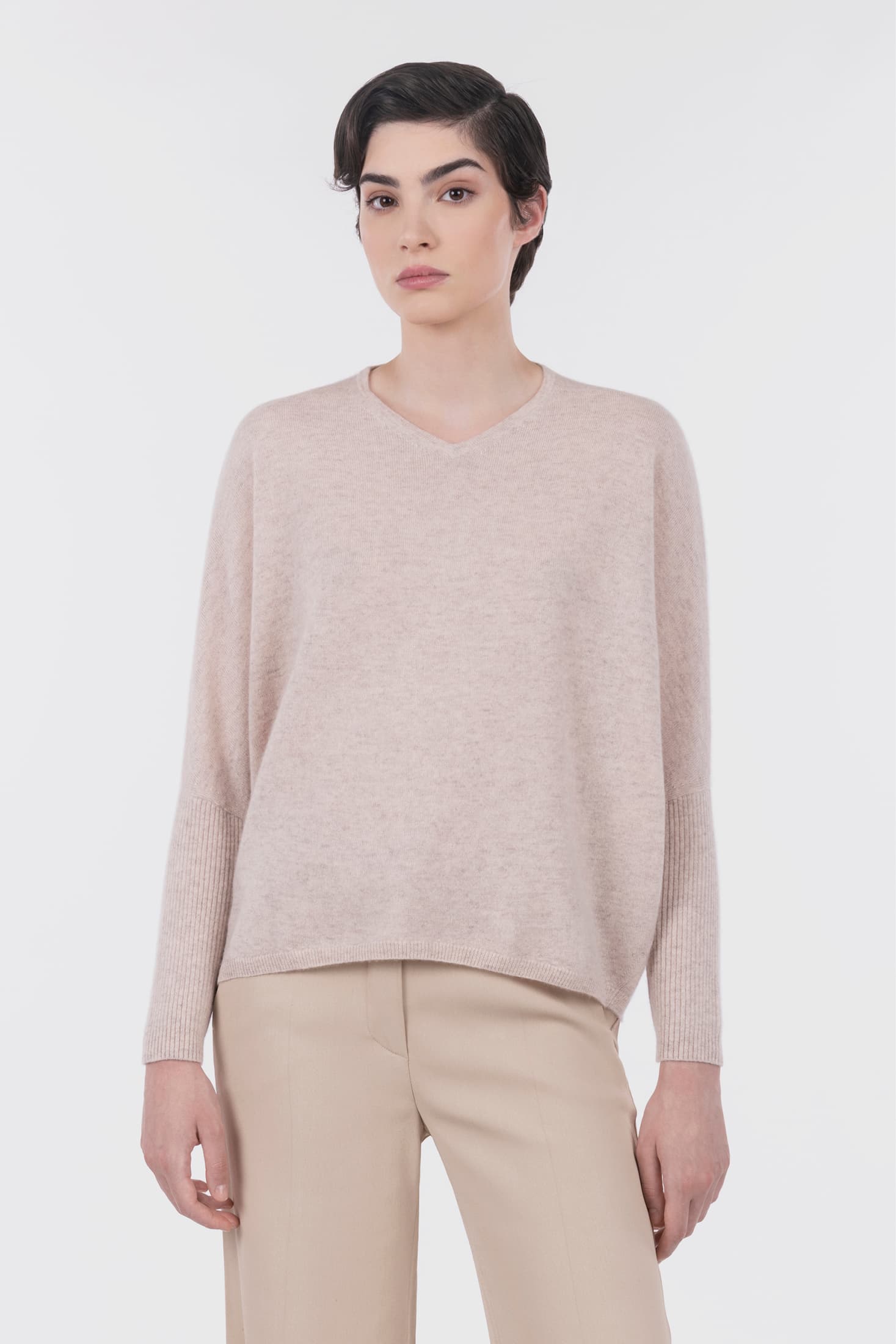 Batwing Sleeve V-Neck Pullover