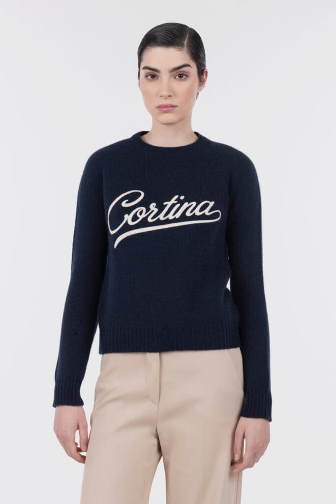 Crew Neck Sweater with Cortina Embroidery
