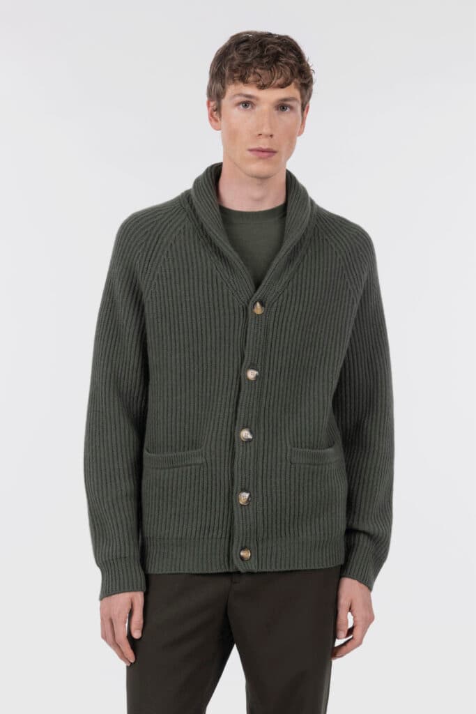 Shawl-collar cardigan
