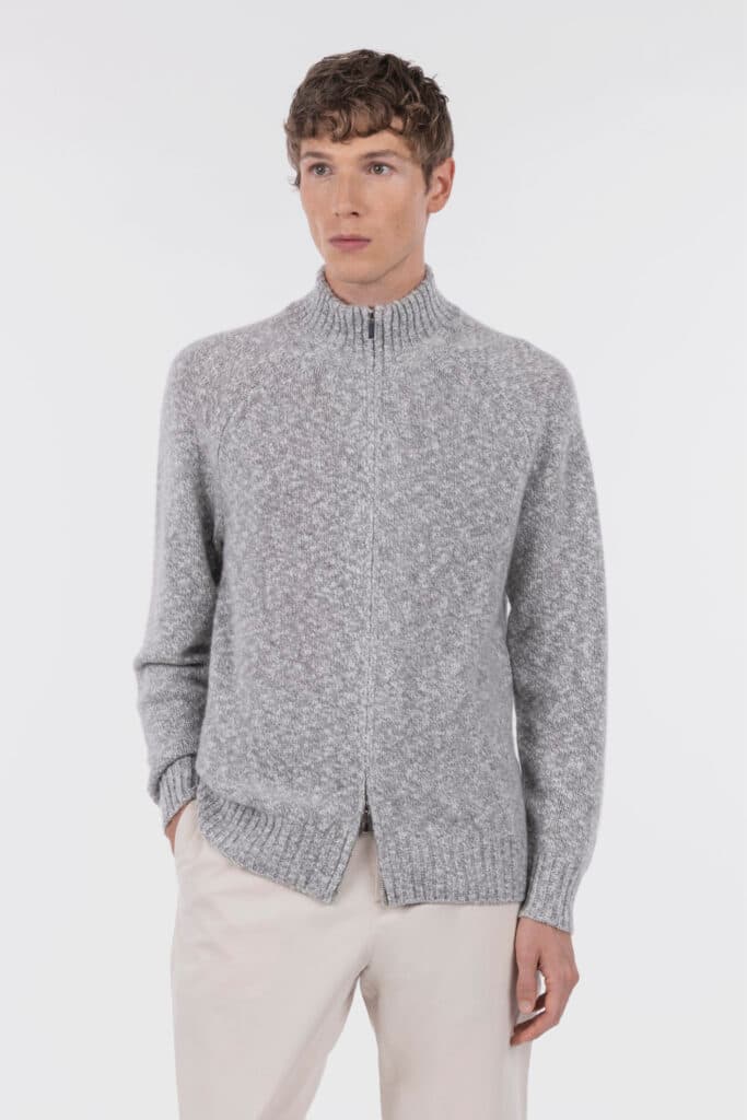 Mélange Zip Cardigan