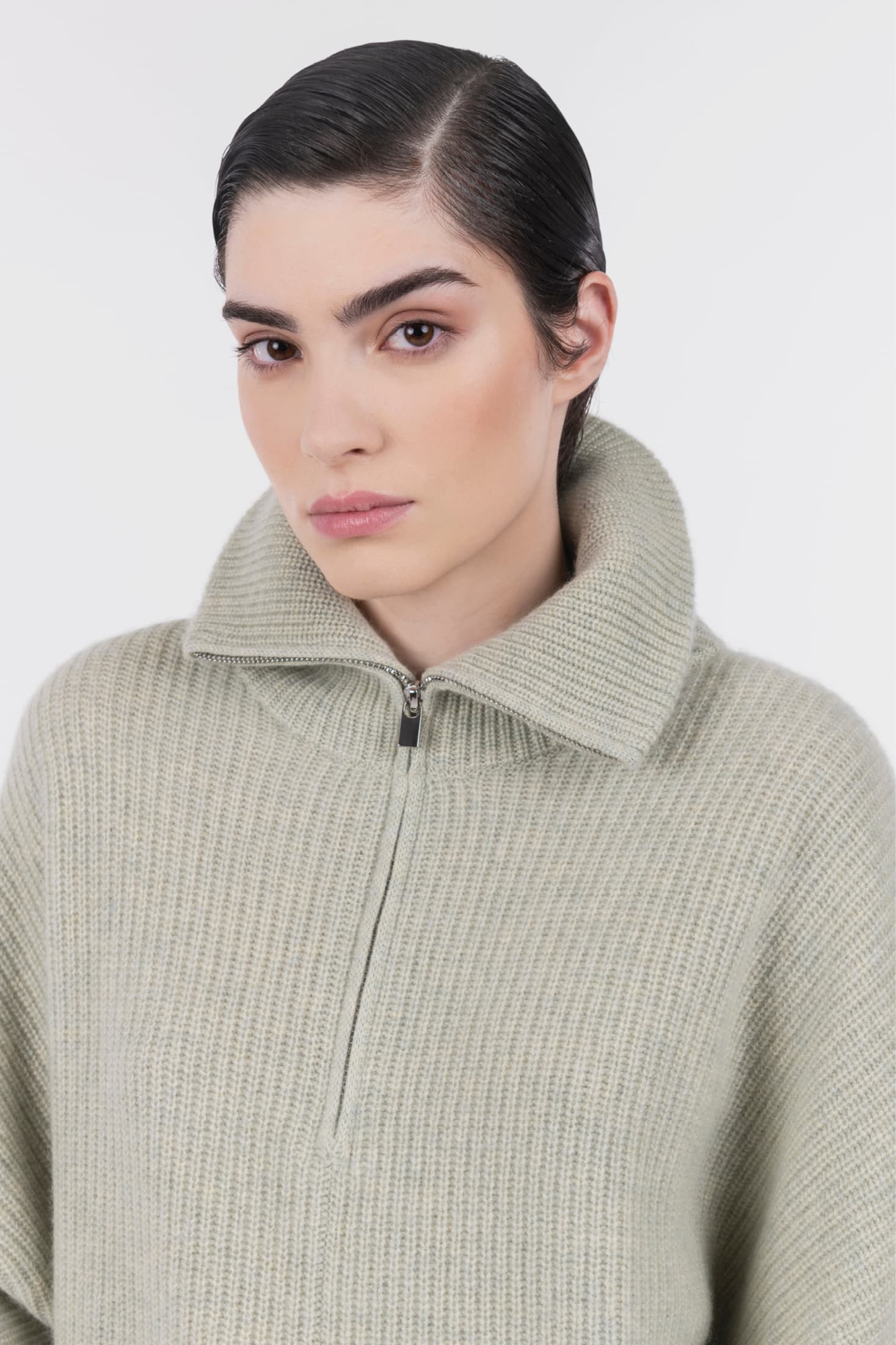 English Rib Half-Zip Turtleneck Pullover
