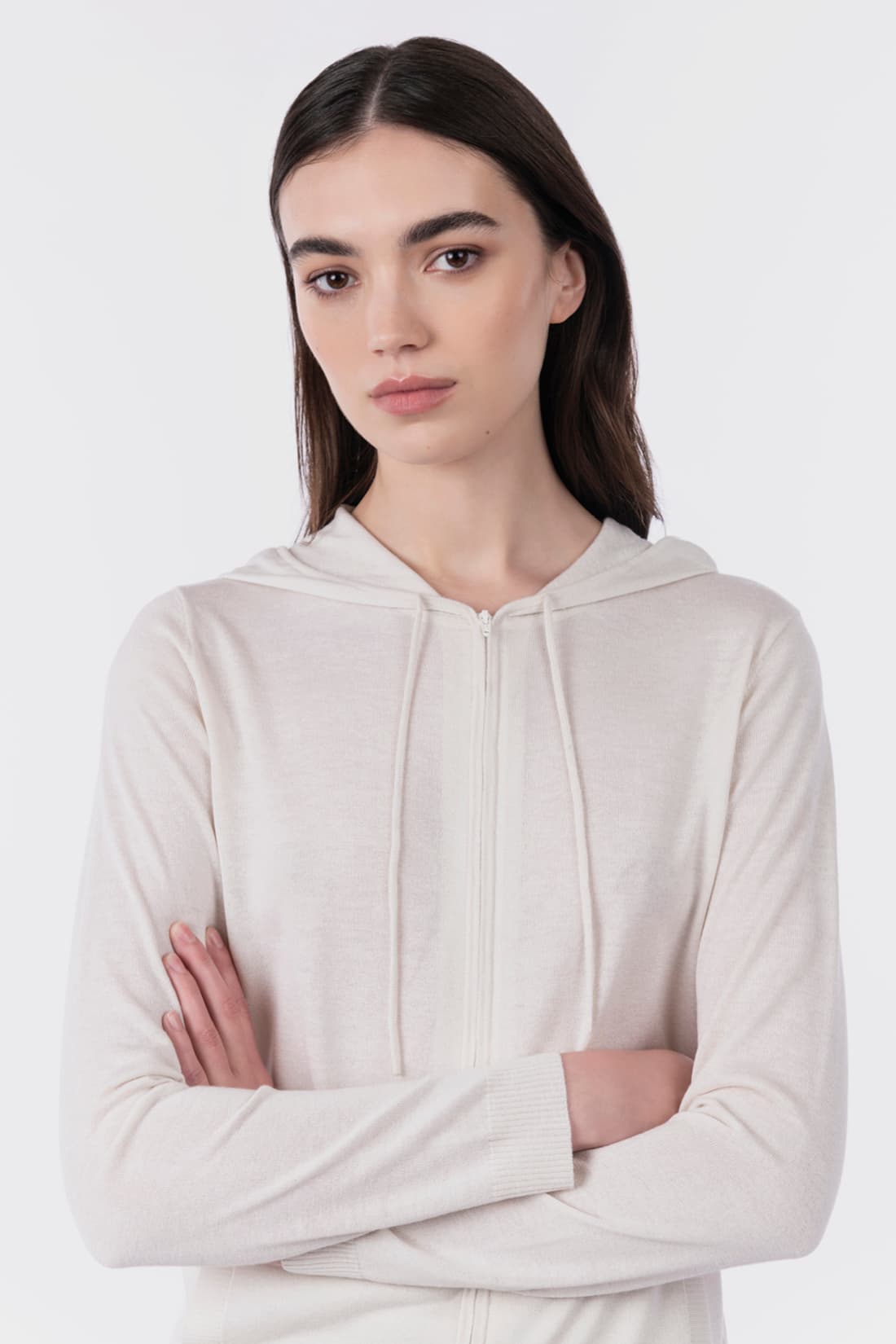 Felpa zip con cappuccio