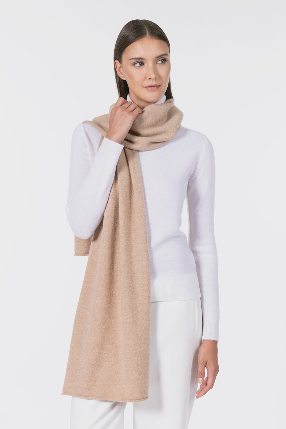 Raw cut edge scarf