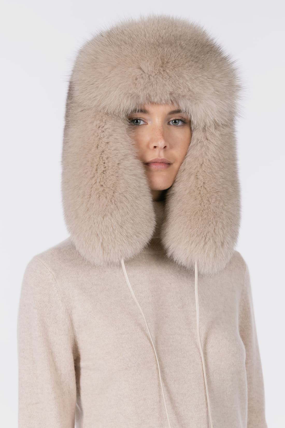 Fox Fur Ushanka Hat with Ear Flaps