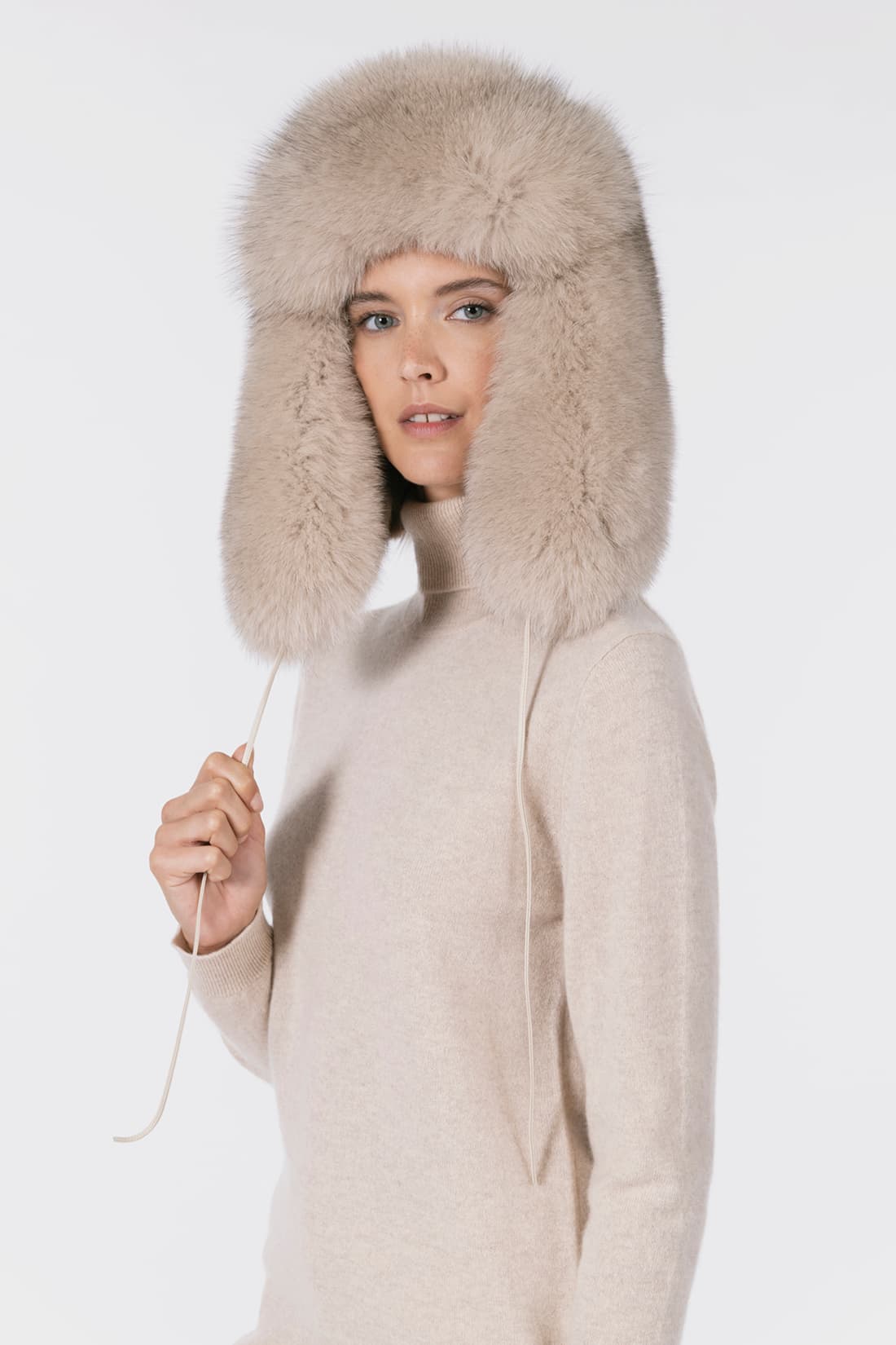 Fox Fur Ushanka Hat with Ear Flaps