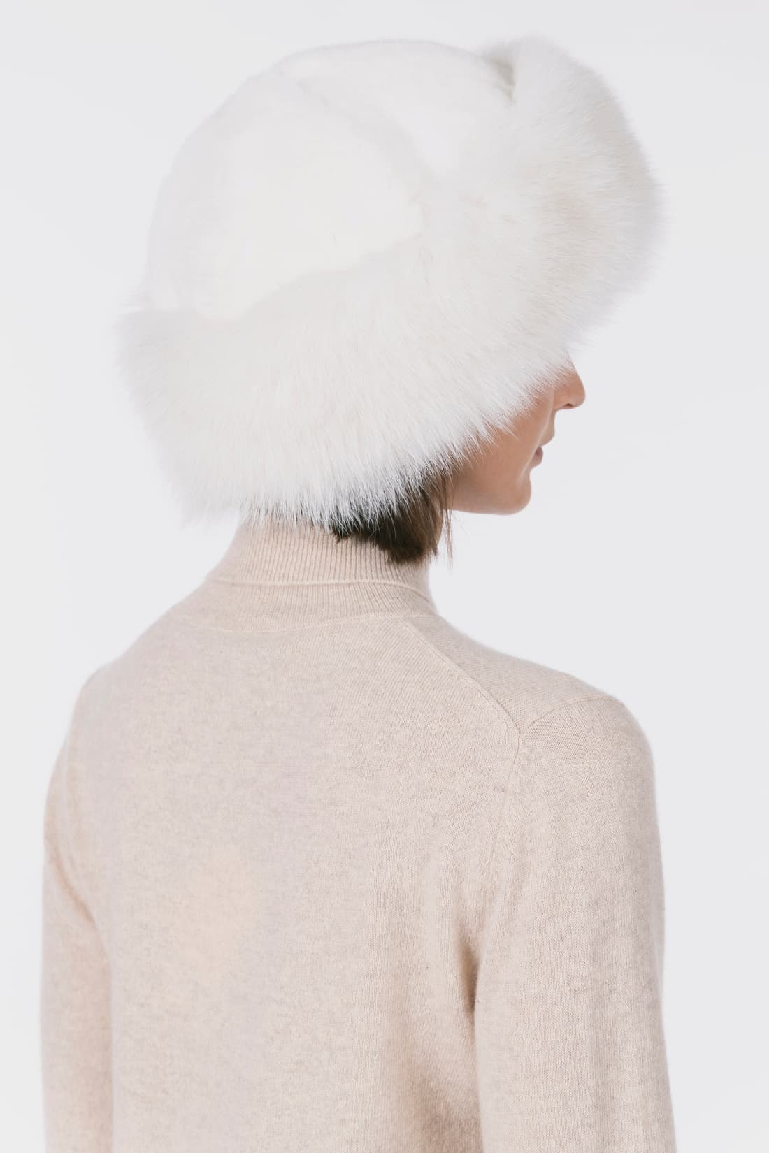 Rex Rabbit Fur Hat with Fox Fur Trim
