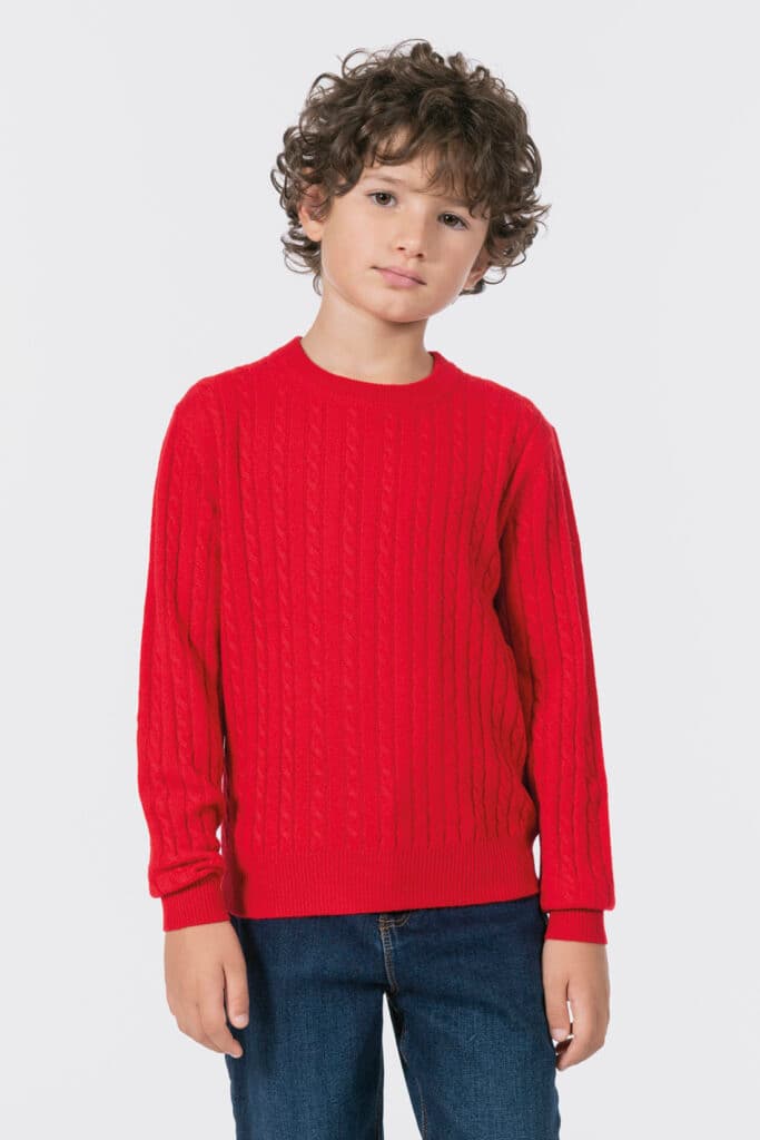 Kids' cable-knit crew neck