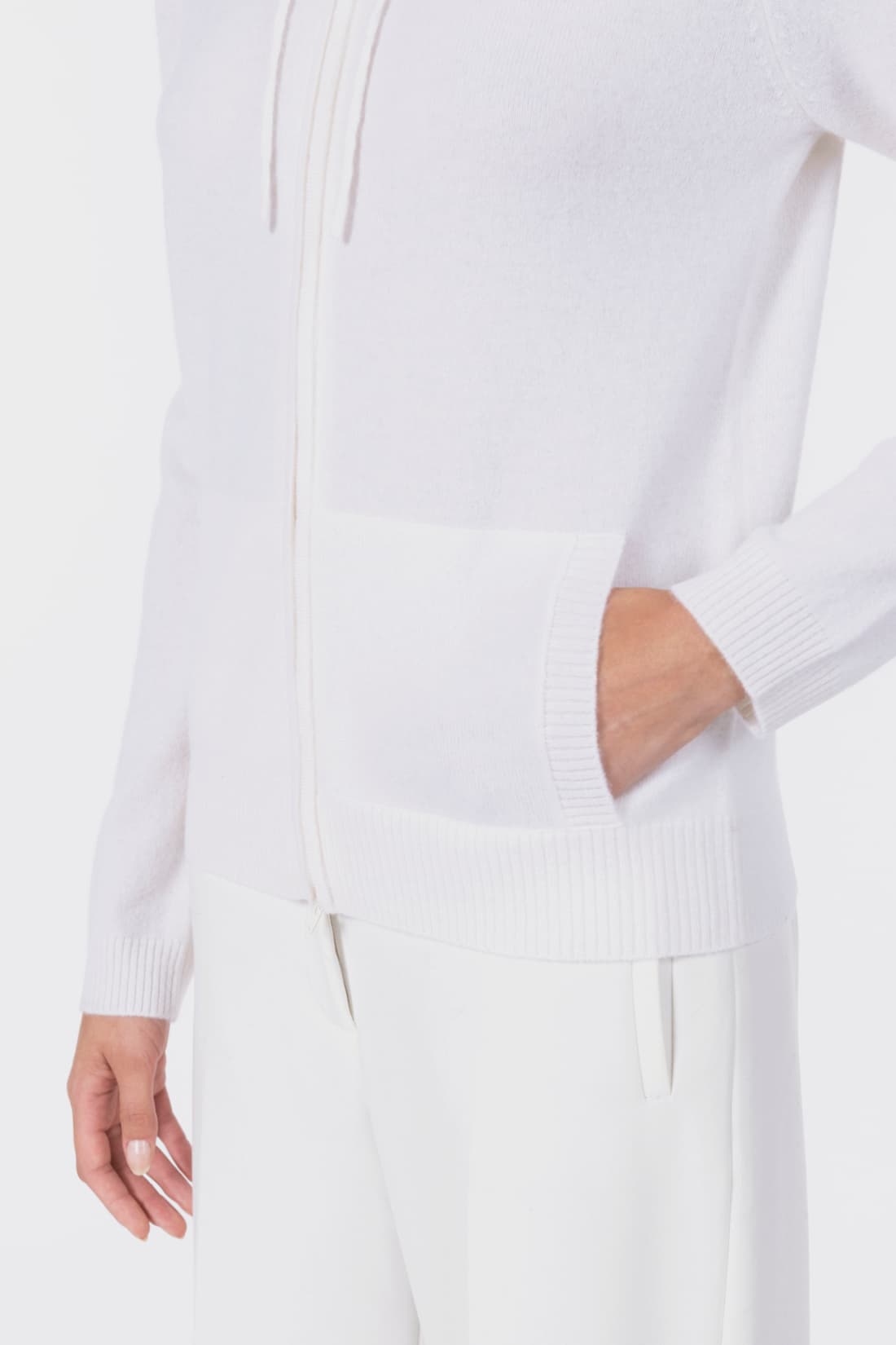 Felpa zip con cappuccio