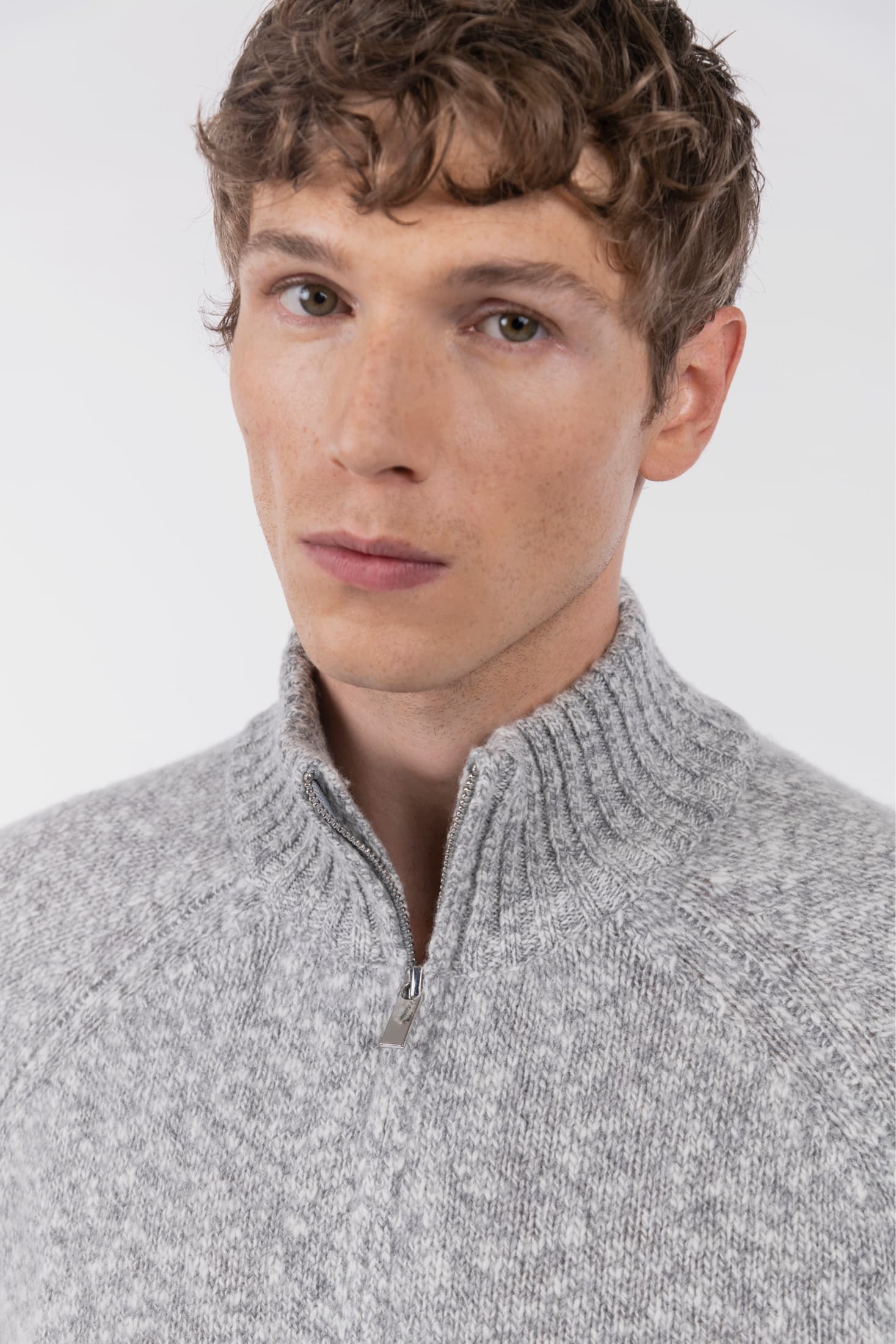 Mélange Zip Cardigan